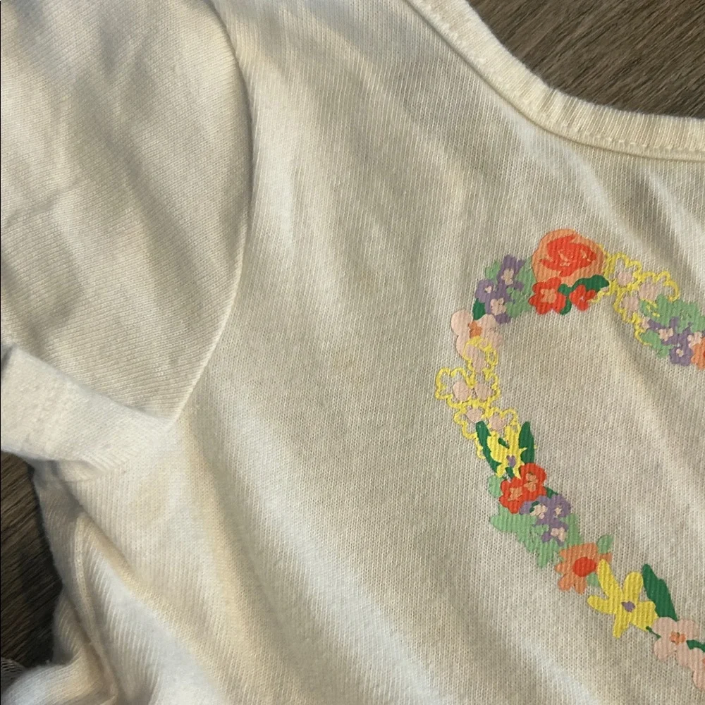 Cat & Jack Cream‎ Baby Dress with Pink and Yellow Toulle Size 18 months